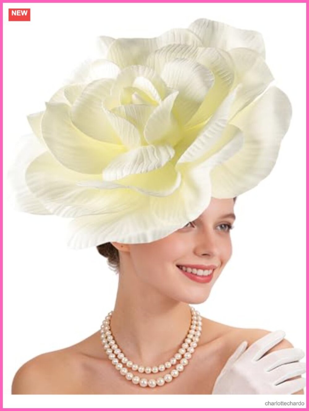 Large Flower Fascinator Headband Fabric Handmade Elegant Headpiece for Church
